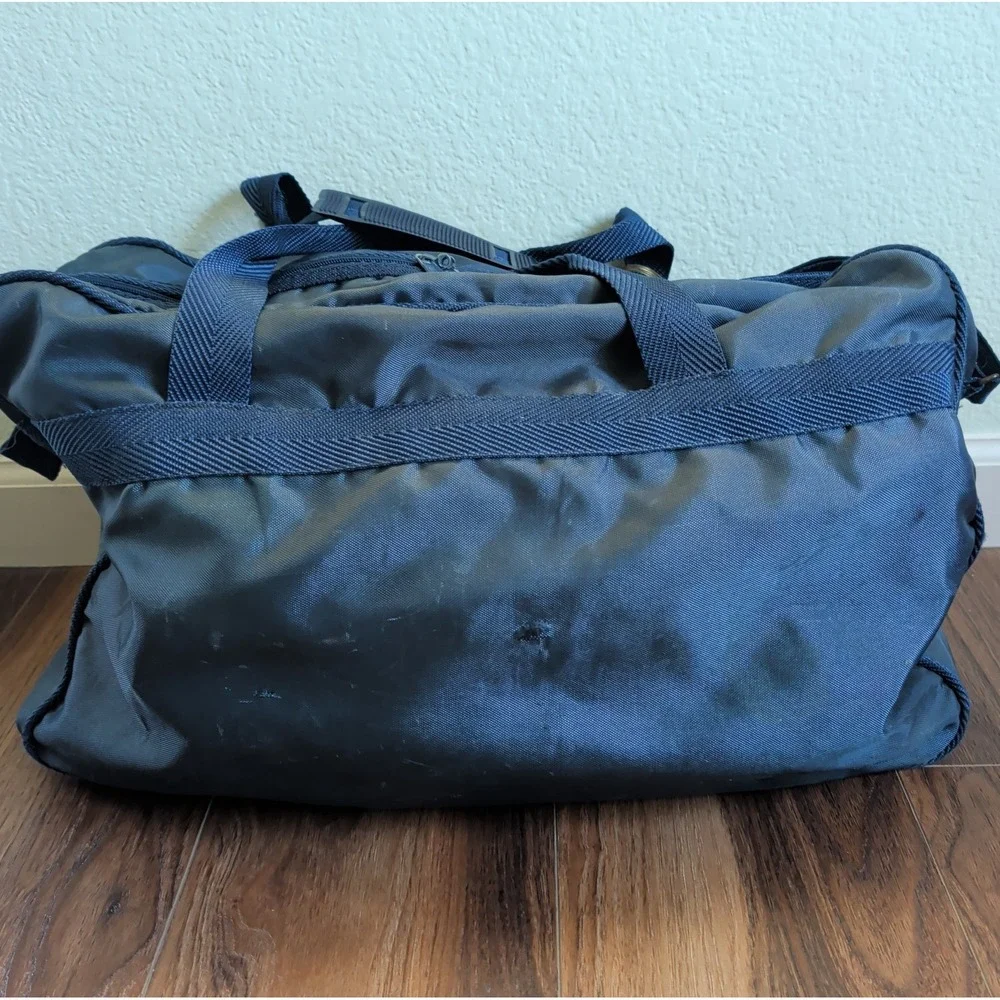 Vtg Pierre Cardin Travel Bags Luggage Overnight Weekender Navy Blue Preppy 90s